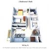 2 Bedroom 1 Bath - 850SqFt
